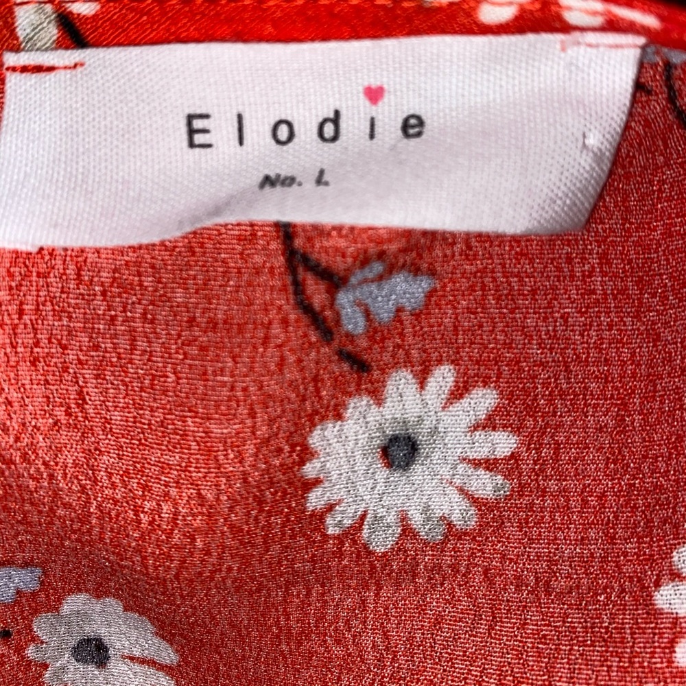 Red Ruffle Sleeve Blouse - Picture 5 of 5